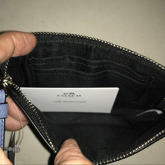 Coach monogram Black/metallic blue wristlet - Picture 9 of 16